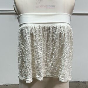 White Strapless Lace Top